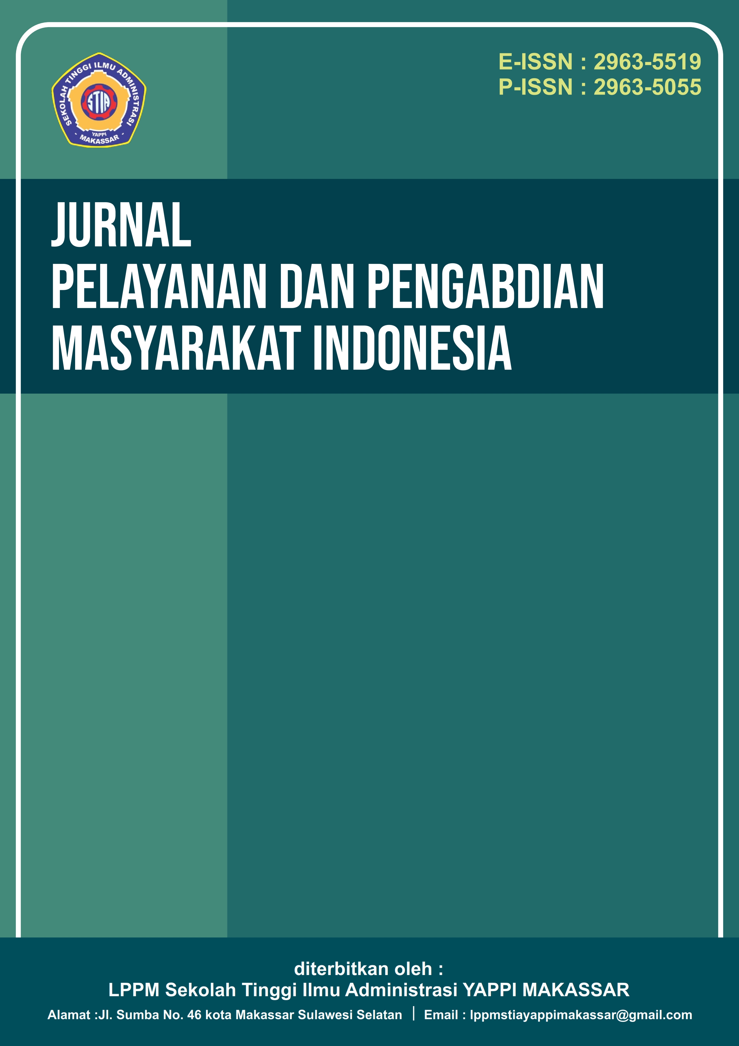 					View Vol. 5 No. 3 (2026): September : Jurnal Pelayanan dan Pengabdian Masyarakat Indonesia
				
